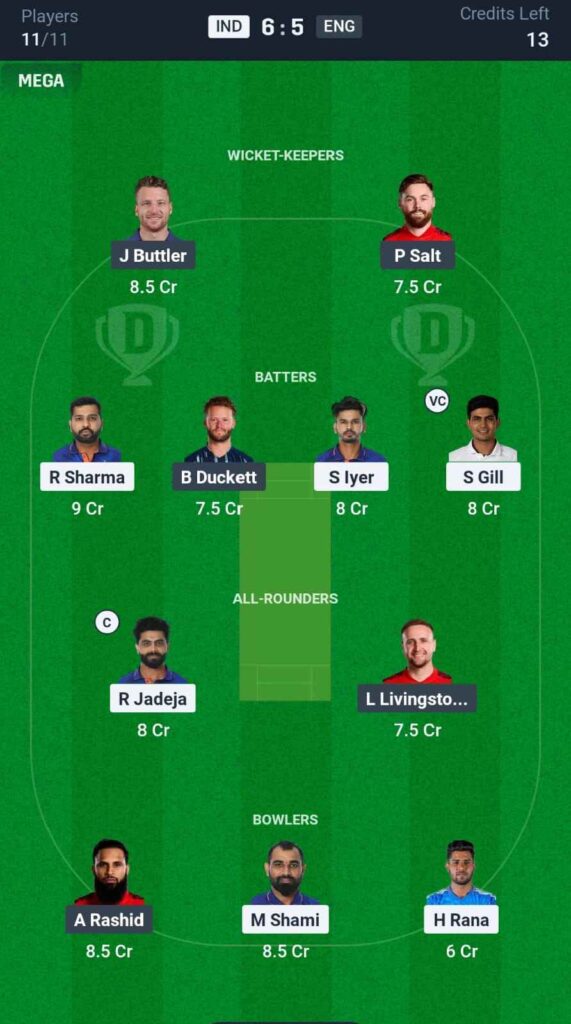 IND vs ENG Dream11 Prediction in Hindi
