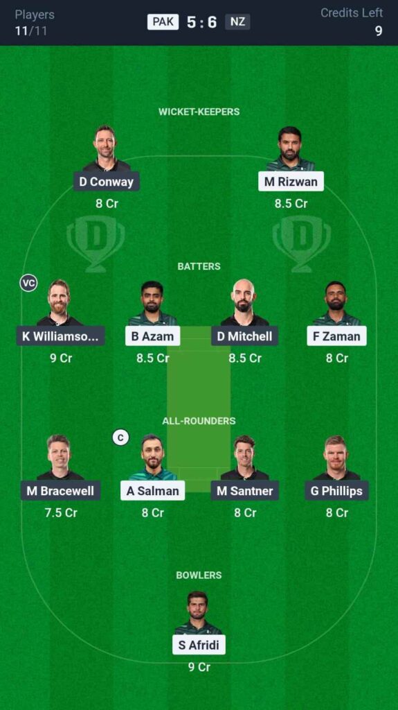 PAK vs NZ Dream11 Prediction in Hindi